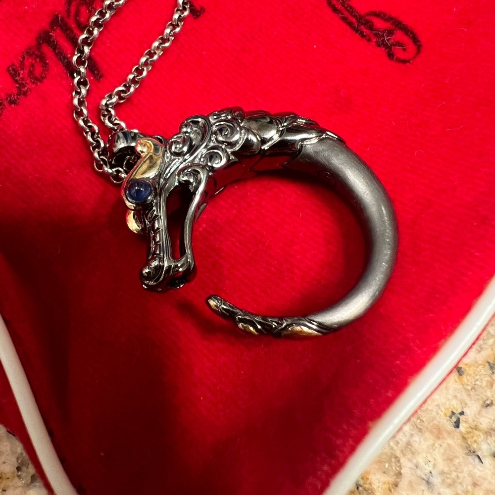 John Hardy two tone Naga necklace